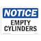 Signmission OSHA Notice, 5" Height, Empty Cylinders Sign, 7" X 5", Landscape OS-NS-D-57-L-12023 - alternate 1